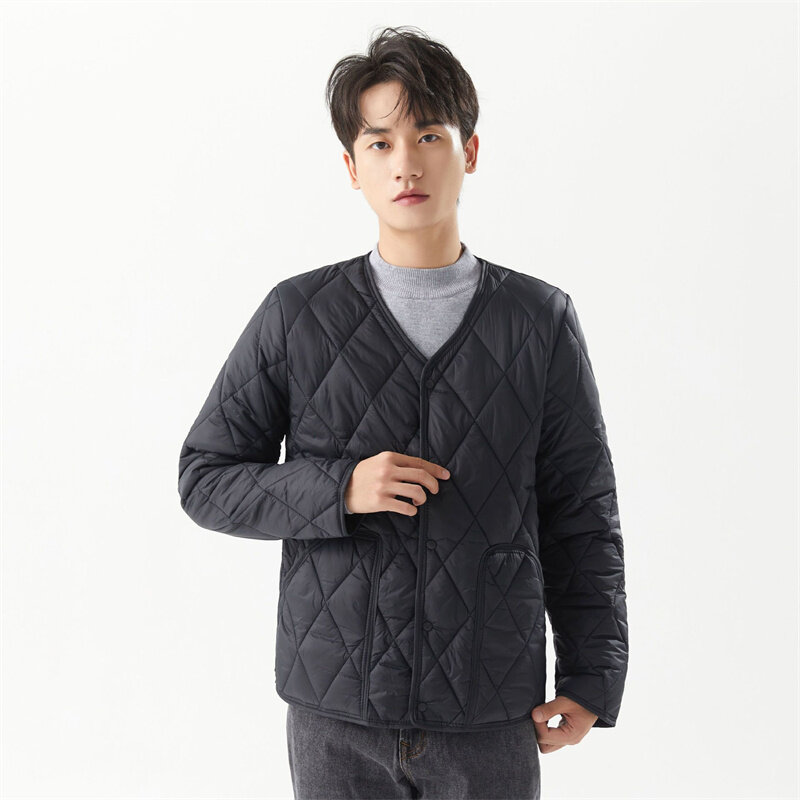 Осенне-зимнее корейское модное однотонное утепленное пальто с хлопковой подкладкой Мужское пальто с хлопковой подкладкой короткая стильная куртка с хлопковой подкладкой