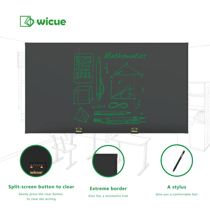 Wicue 80-Polegada lcd quadro negro grande tamanho educação escritório lcd tela de escrita tablet digital gráfico desenho tablet quadro branco