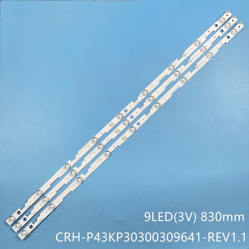 Tira de luces LED, accesorio para Sharp LC-43FG5242E LC-43UI7252E CRH-P43KP30300309641-REV1.1 BC RF-AJ430S30-0901S-09 M1, 3 unidades/juego, 9LED