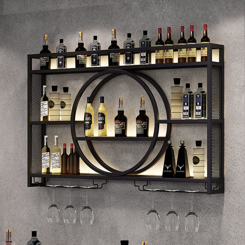 Lemari anggur ritel Modern rak estetika rak Bar industri kabinet dipasang Restoran Stojak Na Wina perabot rumah