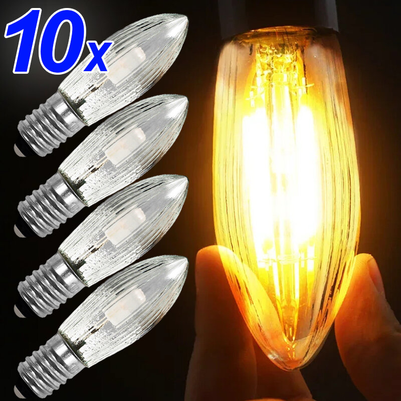 1/10PCS E10 Led Bulbs Candle Light Indoor Warm White Bulbs Replacement Lamps Bathroom Home Kitchen Decoration Bedroom Lamps
