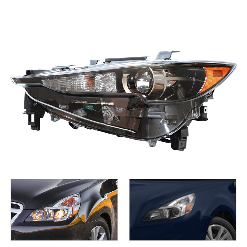 Proyektor hitam lampu depan Halogen samping Driver untuk 2010-2014 Subaru Legacy 10-14 Outback