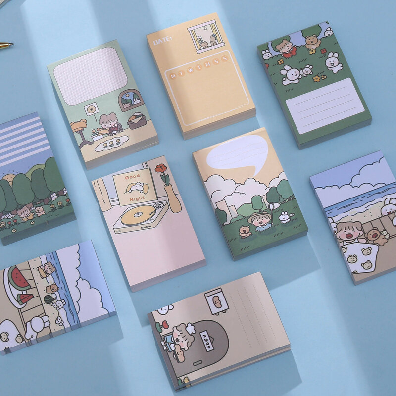 60*90mm Stationery Cartoon Animals Memo Pad Sticky Bookmark Flags Tab Notes Label Paper Stickers