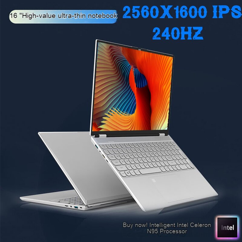 240HZ Laptop 16 pollici 2560 x1600 16GB RAM Intel 11th HL160GT N5095 N95 Windows 10 11 Pro Gaming Office Notebook Pc portatile