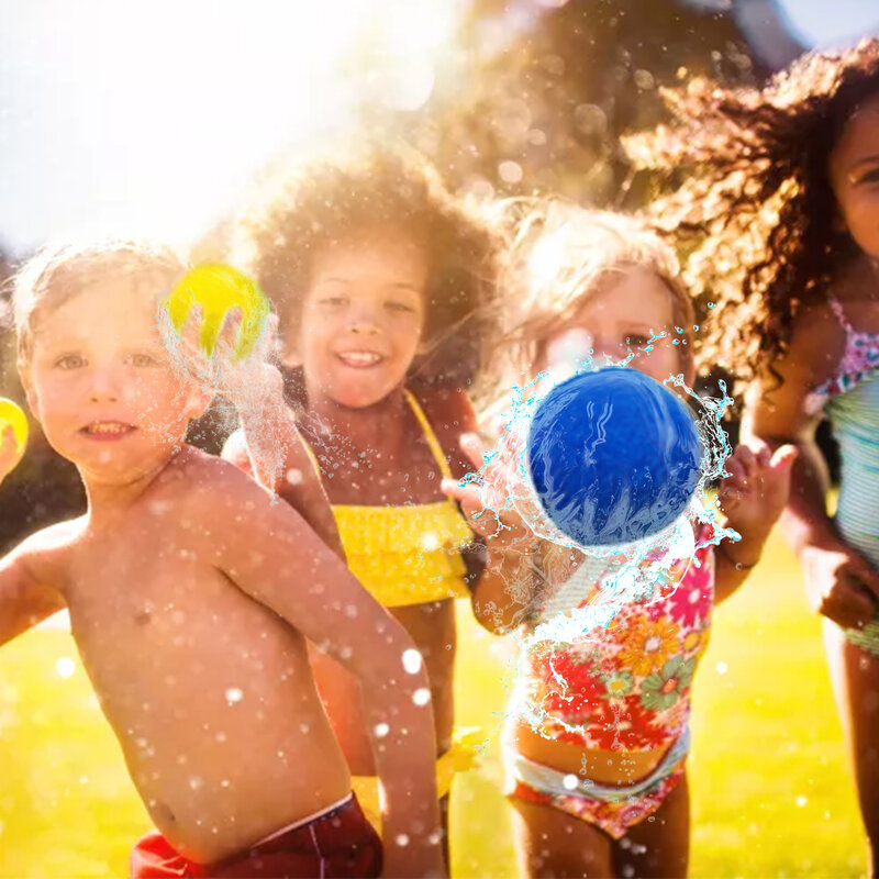 Bolas de água reutilizáveis 50 pçs splash bolas de água trampolim brinquedos balão de água jogo de praia de verão piscina festa favores de água ao ar livre
