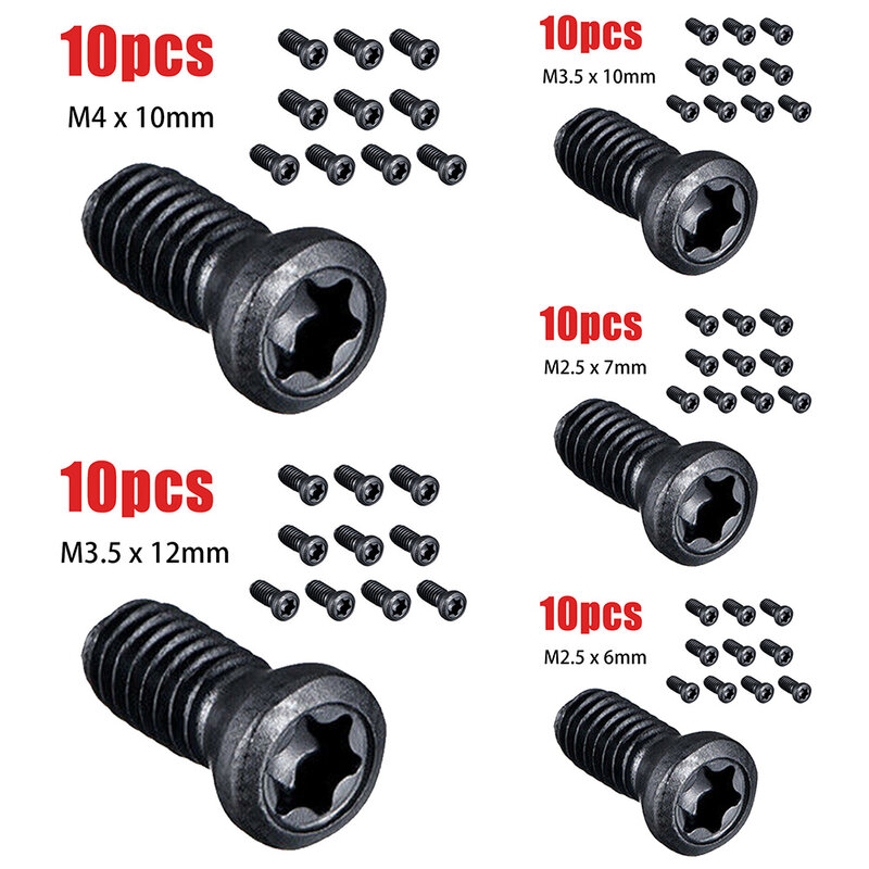 10pcs M2.5 M3.5 M4 Torx Screws For Replaces-Carbide Insert CNC-Lathe Tools Ultra Thin Super Low Flat Wafer Head Screw Bolt Parts