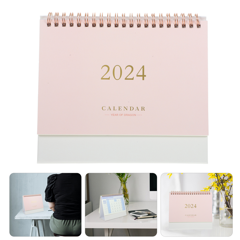 Perlengkapan kantor merah muda kalender berdiri pemasok kantor merah muda meja perencana bulanan kecil dinding jadwal meja Mini kantor