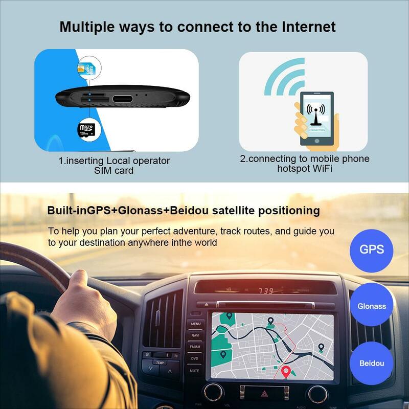 Mini boîtier CarPlay sans fil, Android 11, AI Box, GPS intégré, Epi3 G + 32G, 4G, Permanence, Volvo, Ford, Benz, VW, Audi, Kia