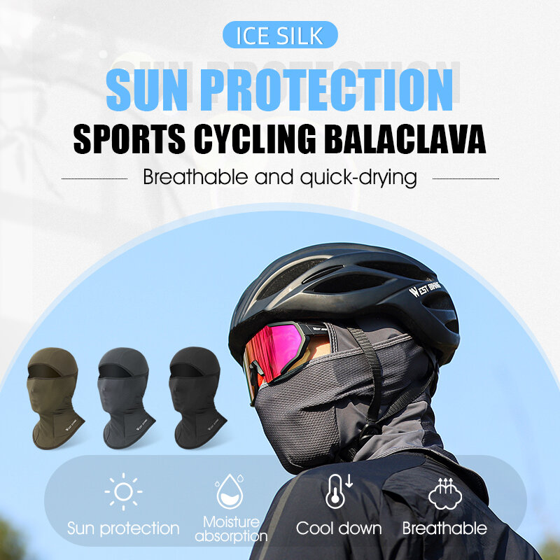 WEST BIKING Summer Outdoor Cycling Cap UV Protection Hat Men Bicycle Motorcycle Balaclava Running Hiking Cooling Sport Gear