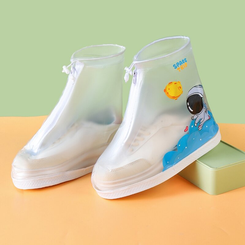 Capa de bota de chuva impermeável grossa, capa de sapato antiderrapante, resistente ao desgaste, camada de bota infantil, bebê estudante