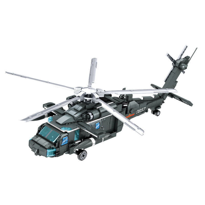 Compatible le small particle armed combat helicopter military model building blocks tall toy