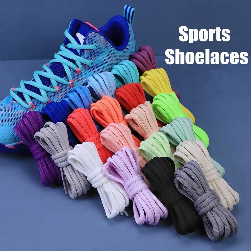 Tali Sepatu Bulat Sepatu Basket Sepatu Olahraga Kasual Pria dan Wanita Tali Sepatu Antiselip Tali Sepatu Hitam Putih Awet