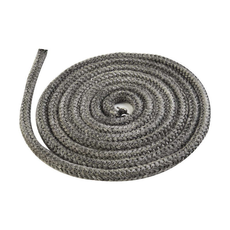 Guarnizione per corda in fibra di vetro per la casa lunga durata elastica morbida 6/8mm 78 pollici/2m stufa in fibra di vetro grigio scuro e corda antincendio