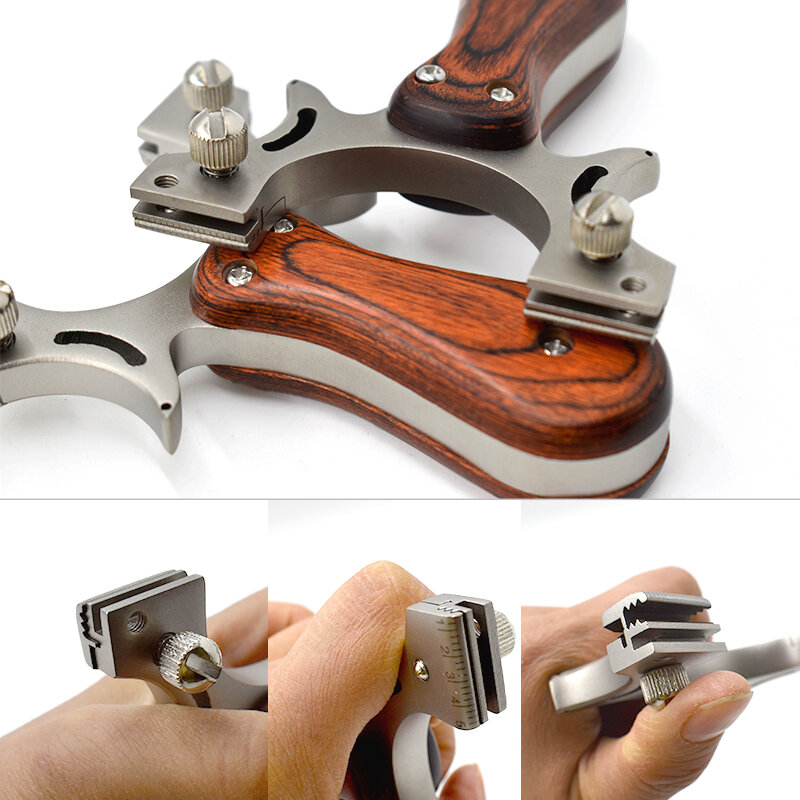 Manico in legno in acciaio inossidabile tiro fionda tradizionale elastico catapulta caccia all'aperto fionda giocattoli da tiro per adulti