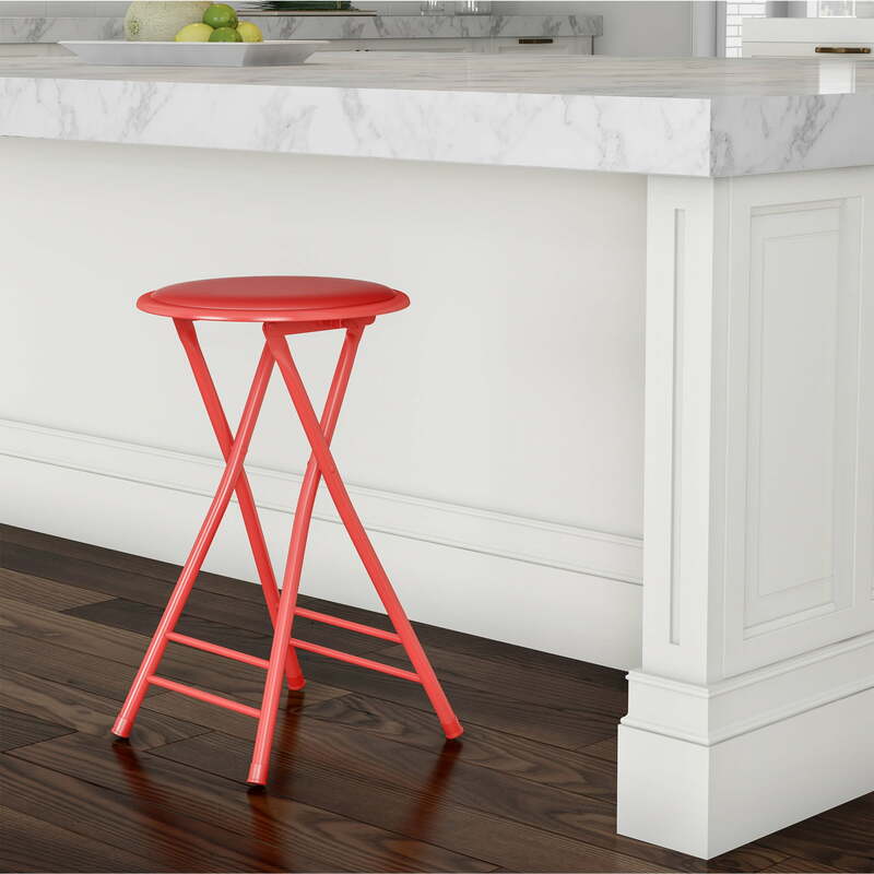 Wysokość licznika stołek barowy kuchni 24 "bez pleców składane krzesło czerwony