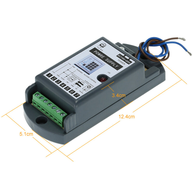 Fuente de alimentación de Control de acceso, 110V ~ 220V, amplio voltaje, salida de 12v3A, pequeño volumen utilizado para sistema de Control de acceso
