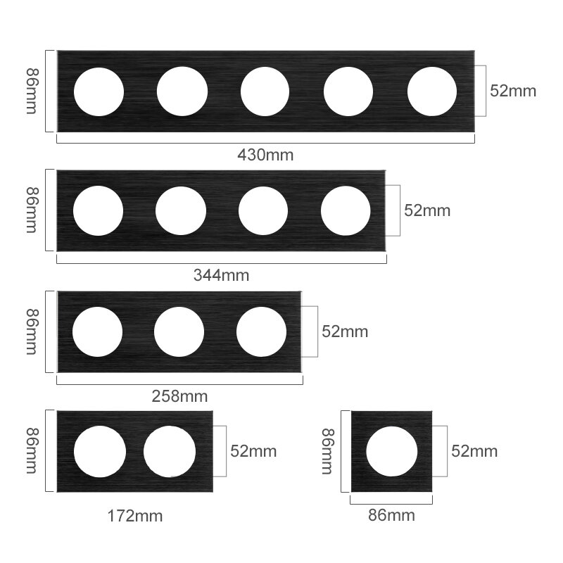 KAMANNI อลูมิเนียมสีดำ EU ภาษาฝรั่งเศสคำ Wall Socket USB Charger RJ45โมดูลโมดูลทีวี1/2/3/4 Gang ชุด DIY ฟรี