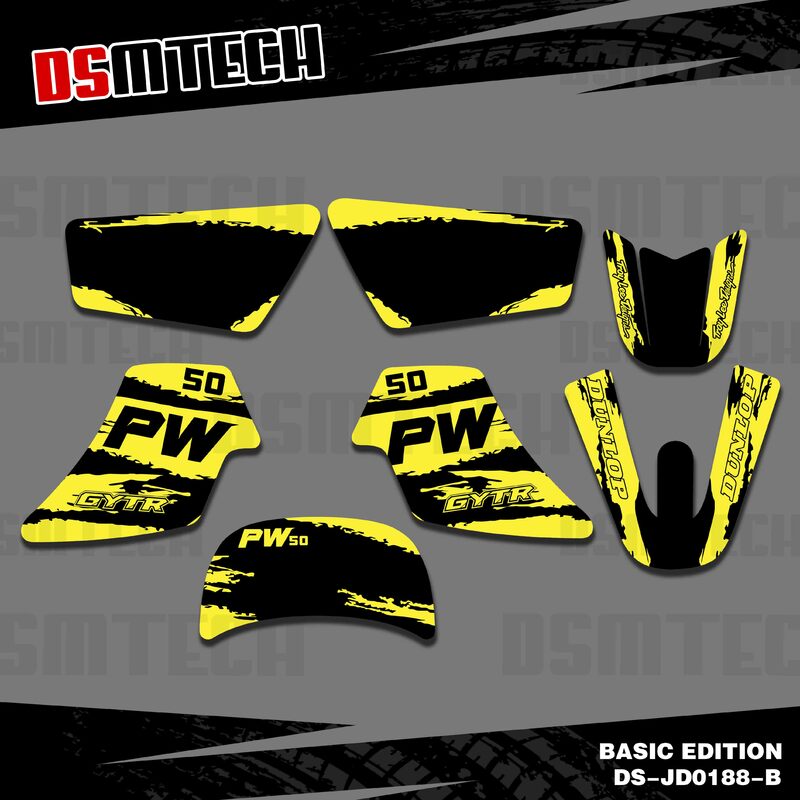 DSMTECH Motorcycle TEAM Personality GRAPHICS BACKGROUNDS DECAL STICKERS Kits For Yamaha PW50 PW 50 PIT Decoration