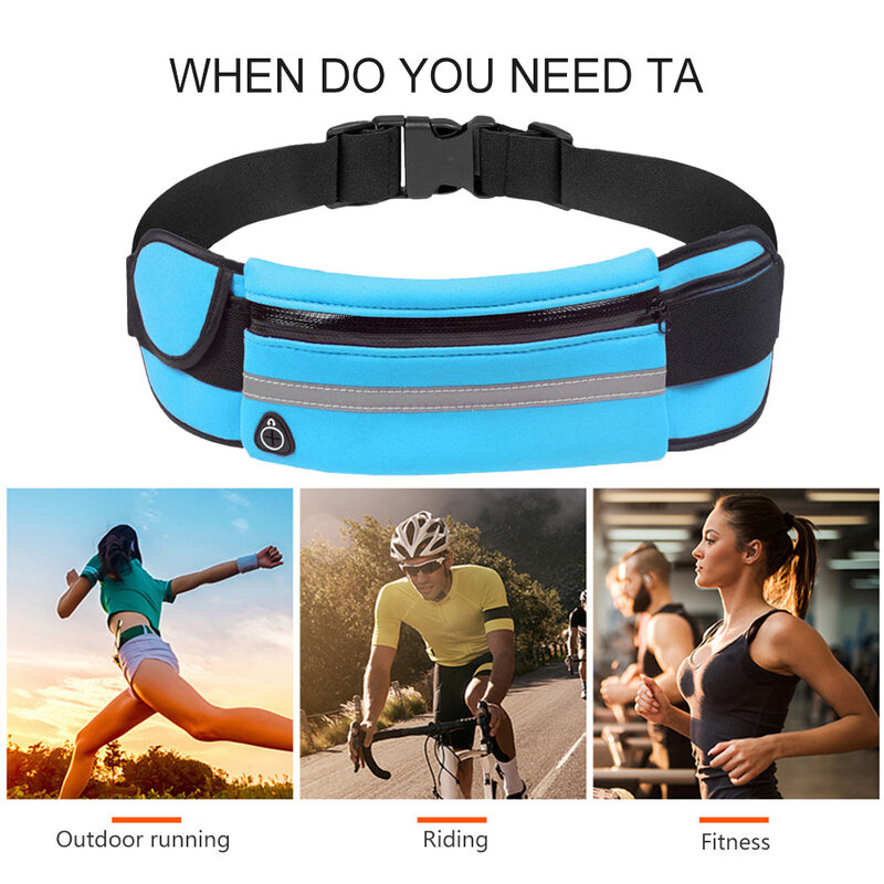 Mini Jogging Waist Bags Lightweight Running Belt Waist Pack Portable Elastic Breathable with Reflective Stripe for Outdoor Sport
