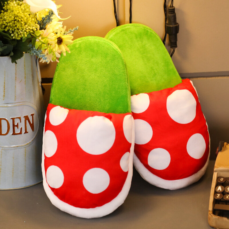 Kawaii Creative Mushroom Home Slippers Piranha Plant Slippers Cosplay Shoes Carnival Fancy Funny Flower Shoes