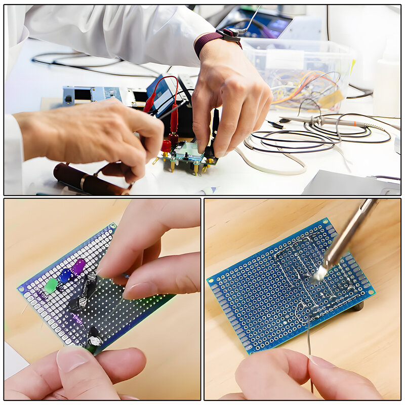 Prototipo de circuito impreso Universal para manualidades, placa de circuito PCB, Kit de placa de pruebas, blanco, 10 piezas, 7x9cm