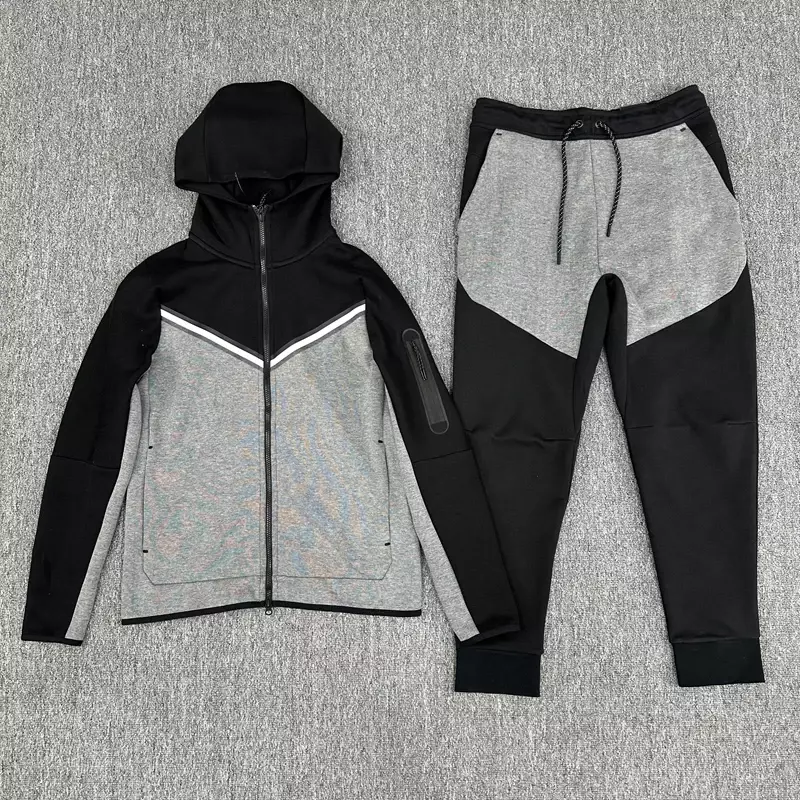Новинка весна-осень 2023 мужской комбинированный пиджак с капюшоном костюм для отдыха спорта бега комплект из двух предметов