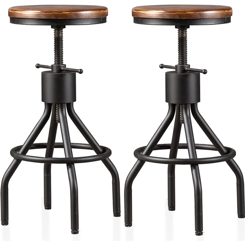 Стул-набор из 2-х вращающихся стульев для кофе-дополнительная регулировка высоты для паба 22-33 дюйма для кафе-кафе