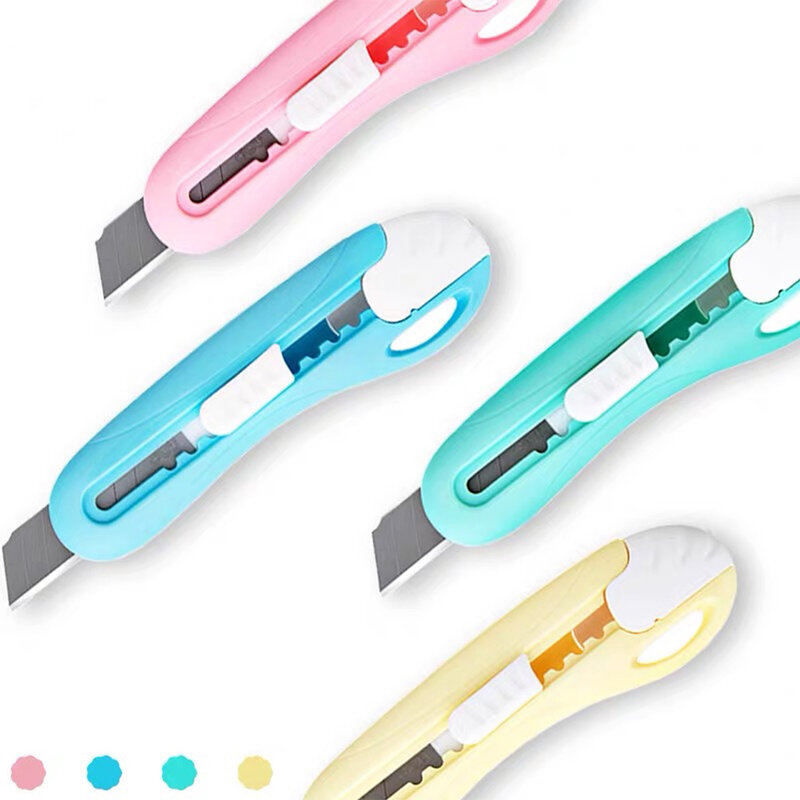 Mini Utility Knife Cutter for Paper Box Envelop Portable Utility Knife Stationery Cutting Knife for Office School Random Color