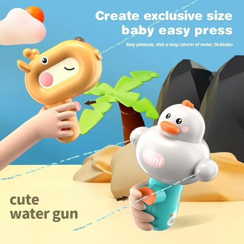 Pistolet à eau de dessin animé pour enfants, petit pulvérisateur d'eau soufflante, jouets de natation en plein air d'été, cadeaux de bain pour bébé, garçons et filles