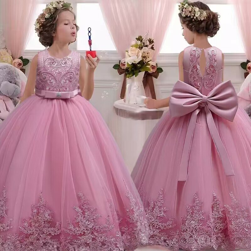 Kinder kleid für Mädchen Hochzeit Geburtstag Neujahr Party Mädchen Brautkleider Schmetterling Party formelle Kommunion Kleid