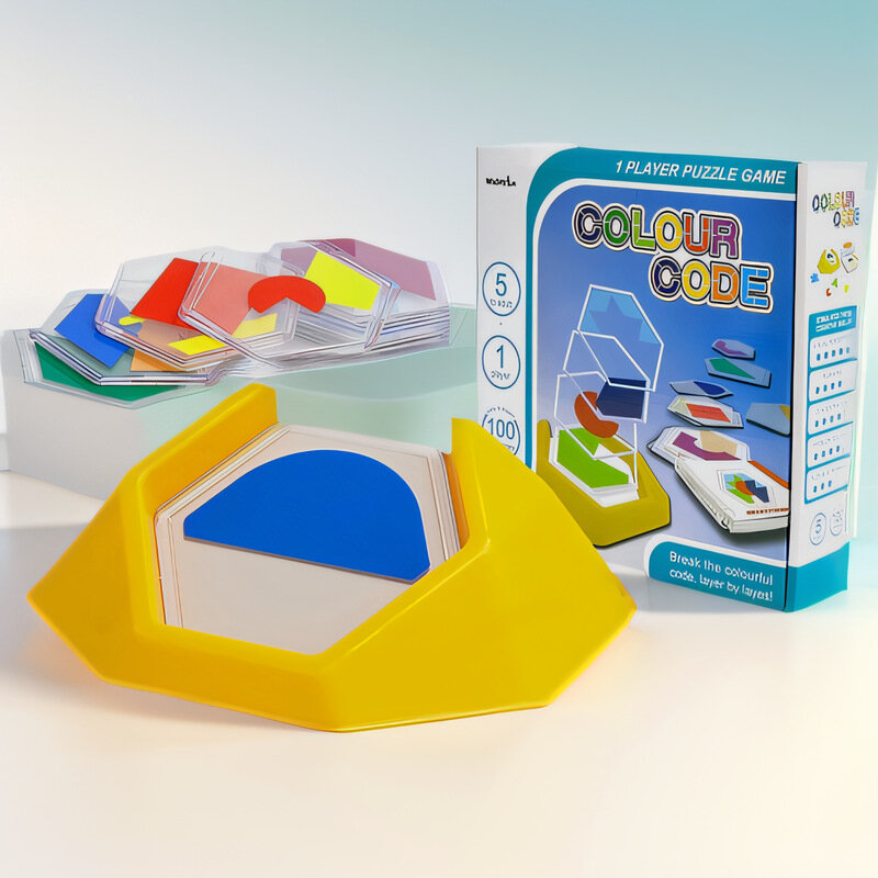 Пазл с цветным кодом для детей, развивающая настольная логическая игра, геометрические интеллектуальные головоломки, детская пространственная игрушка, «сделай сам», подарки