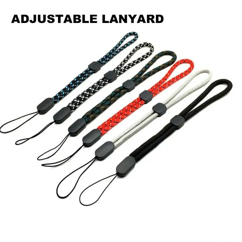 Curto Braid Telefone Lanyard Colar, Correia de Pulso, Corda Ajustável para iPhone, Huawei, Redmi, Xiaomi, Samsung, Câmera, GoPro, String Holder