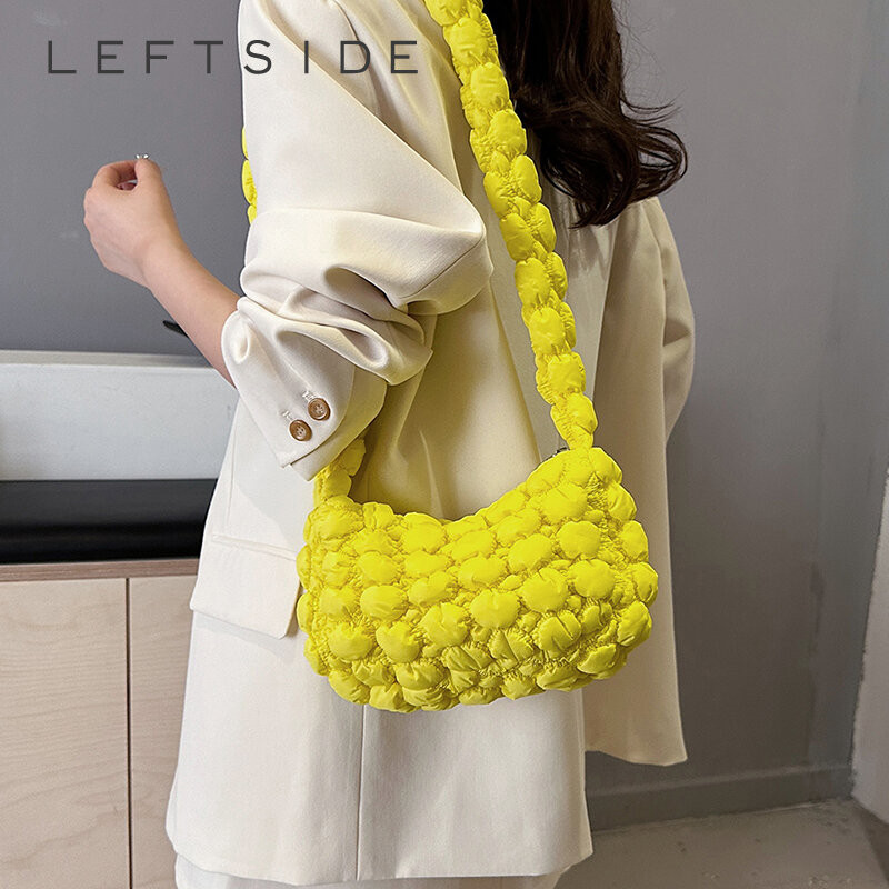 Y2K-Bolso de hombro con diseño de tela suave para mujer, bandolera pequeña de moda coreana, Color sólido, 2024
