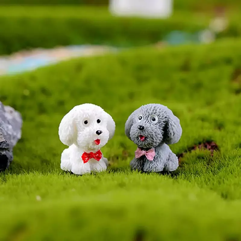 DIY 아름다운 테디 장식 장난감 개 펜던트 인형, 동물 조각상 강아지 미니어처, 애완 동물 인형, 정원 장식, 신제품, 4 개