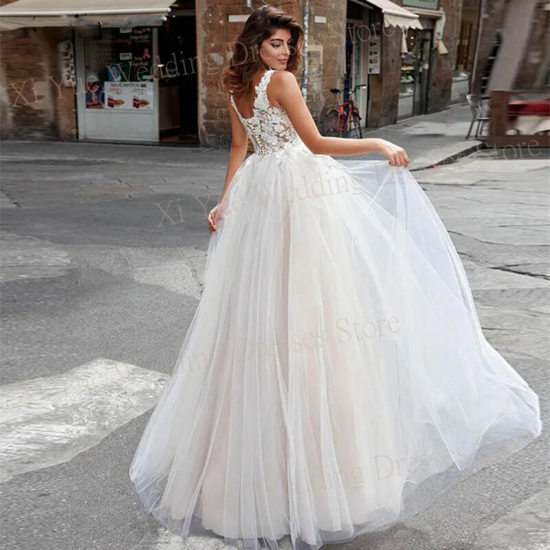 Женское свадебное платье It's yiiya, белое кружевное платье без рукавов на пуговицах с глубоким V-образным вырезом и аппликацией на лето 2024