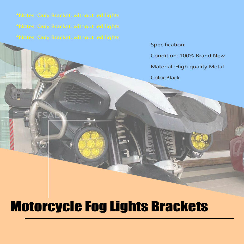 Motocykl światła przeciwmgielne Led wspornik pomocnicze światła wspornik do uchwytu do BMW R1200GS R1250GS R1200 GS LC ADV R 1250 GS przygoda