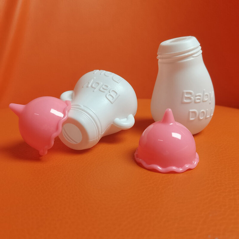 Garrafa e Mamilo Simulado Acessórios de Plástico Modelo de Cena Miniatura DIY Decoração Casa de Bonecas Copo de Aprendizagem Bebê Recém-Nascido
