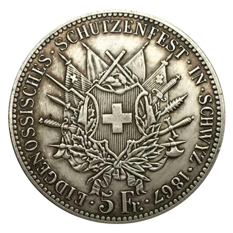 Moeda de Bolso Comemorativa com Bolsa de Presente, Art Coin, Suíça, Brave Lion, Casal, Boate Deployment, Boa Sorte, Luxo, 18650