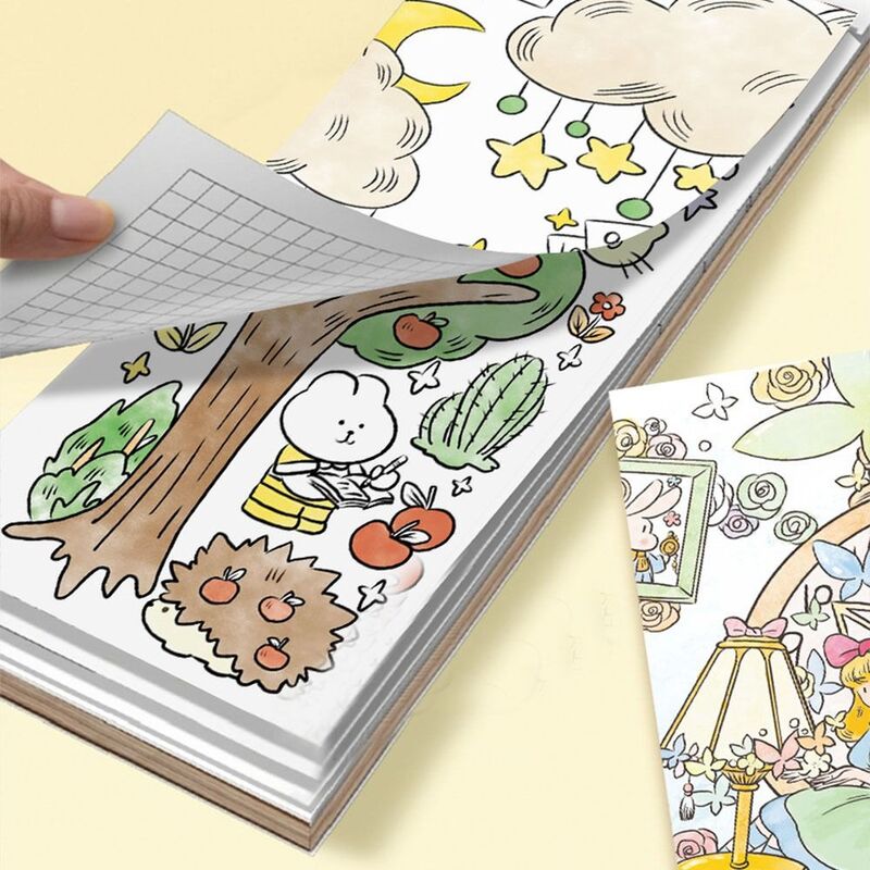 Libri da colorare con vernice e pennello Set di libri Doodle vuoti bambini Graffiti Picture Book giocattoli da colorare forniture per pittura tascabile