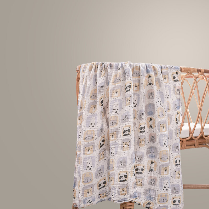 HappyFlute-모슬린 면 섬유 아기 포대기, 신생아 담요, 아기, 유아 랩, 120x110cm, 1 개