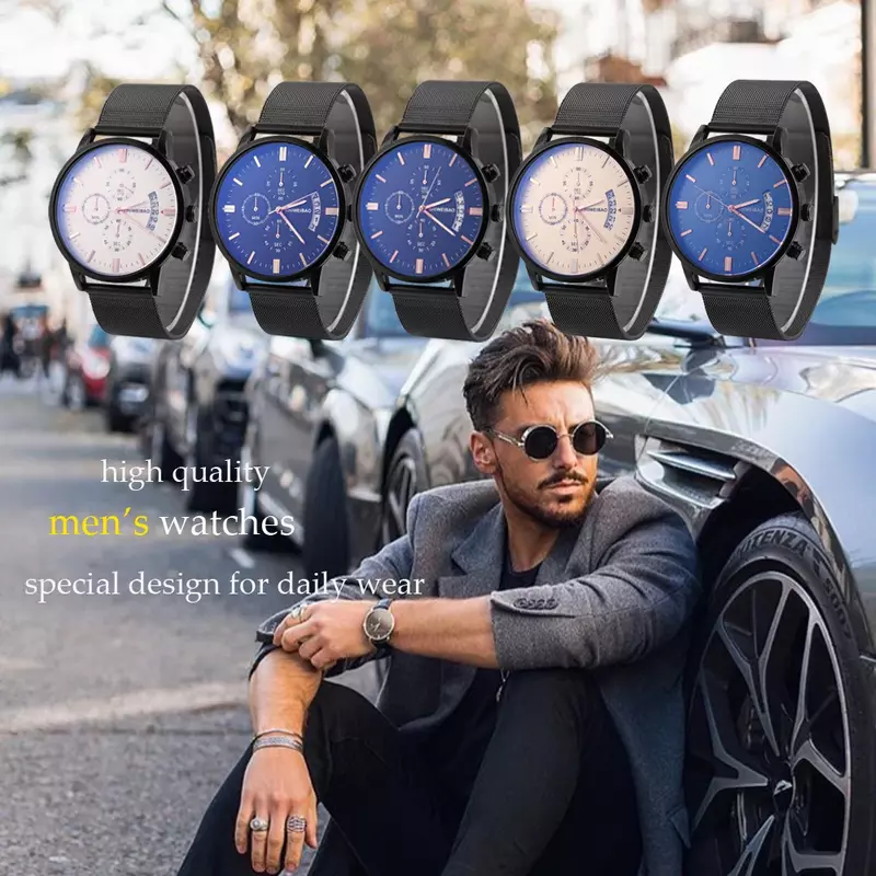 Relojes de mano luminosos para hombre, cronógrafo de marca de lujo, deportivo, resistente al agua, de cuarzo, de acero completo