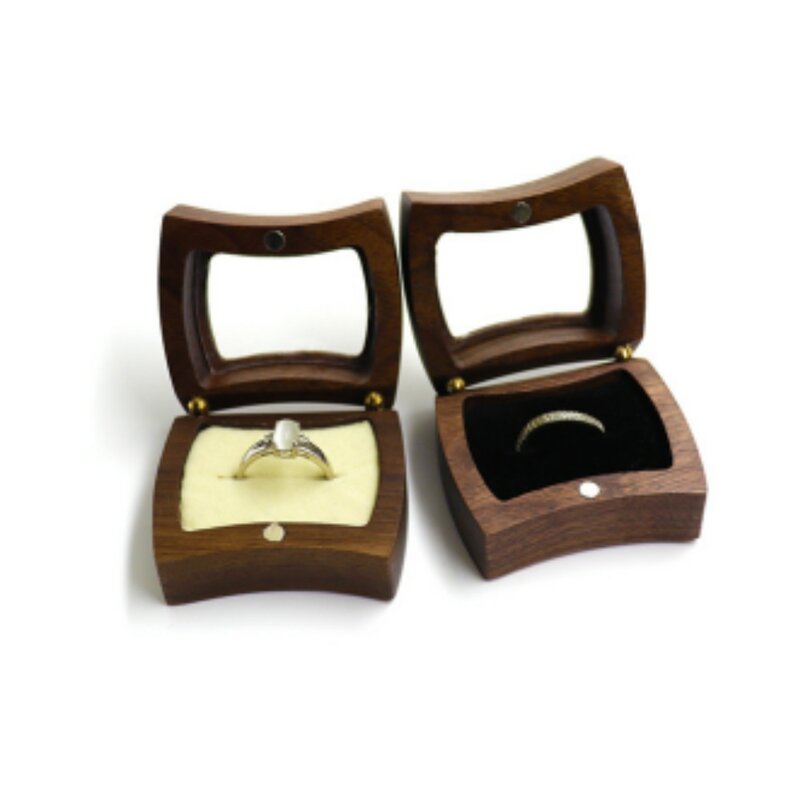 Portagioie in legno per proposta di matrimonio anello di fidanzamento orecchini portaoggetti regalo scatola portagioie magnetica portatile di lusso