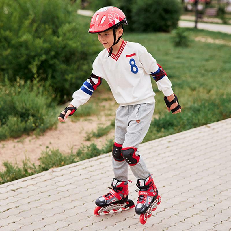 Children Roller Skates Shoes Skating Shoes Kids Single Row Children's Roller Skates Boy's Girl's Size Adjustable 4 Wheels Flash