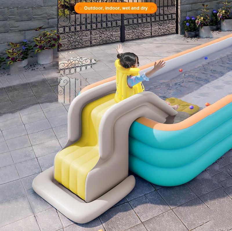 Perosotan kolam renang สไลเดอร์เป่าลมแบบหนา perosotan kolam renang สระว่ายน้ำ PVC สำหรับอ่างอาบน้ำในฤดูร้อนสวนน้ำกลางแจ้งของเล่นสำหรับเด็กกันการให้ทิป