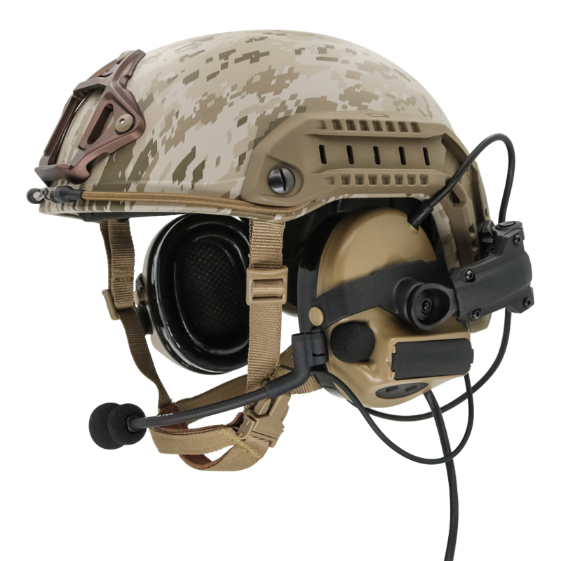 TAC-SKY COMTAC II 헬멧 ARC 레일 브래킷 버전, 야외 사냥 소음 감소 픽업 청력 보호 PTT 전술 헤드셋