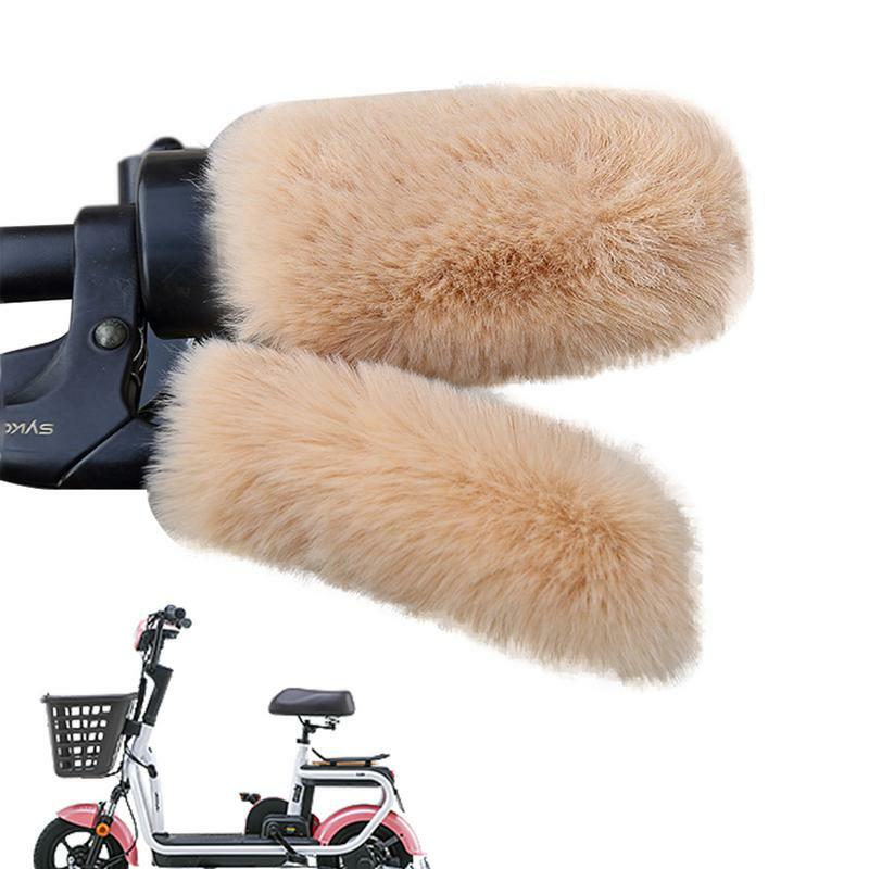 Brake Lever Grip Cozy Soft Plush Handlebar Cover Hand Protector Bicycle Grips Protective Non-slip Bike Accessories For Women Men