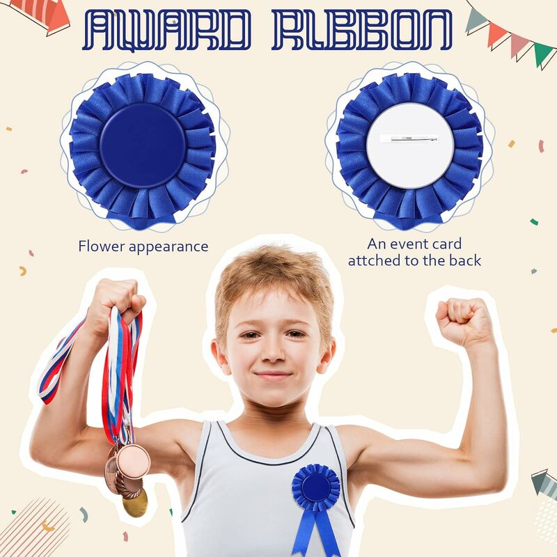Blank Award Ribbon Rosette Ribbon Prize Award Medals Winner Victory Deluxe Recognition Ribbons Great Gift for School Competition