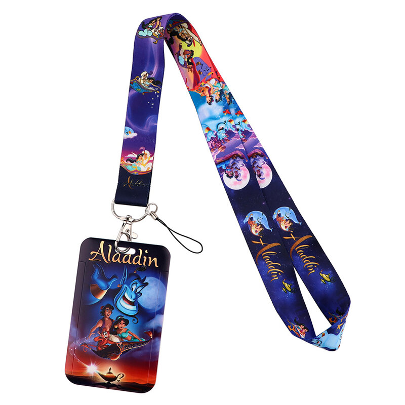 Aladdin und die wunderlampe Kunst Cartoon Anime Mode Lanyards Bus ID Name Arbeit Karte Halter Zubehör Dekorationen Kinder Geschenke
