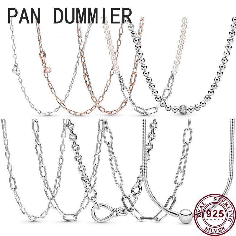 New Hot 925 Silver Exquisite Chain Link Me Series Women's Necklace Is Suitable For Original Pandoha High-quality Charm Jewelry