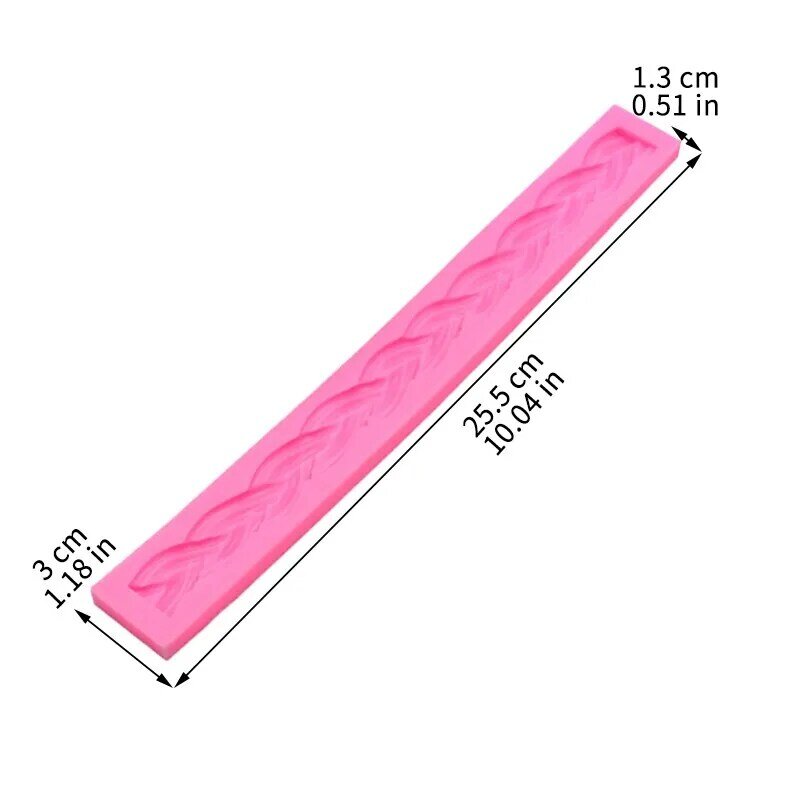 Long Woven Rope Liquid Silicone Mold Fondant Cake Rim Chocolate Dessert Pastry Cookies Decorate Kitchen Baking Accessories Tools